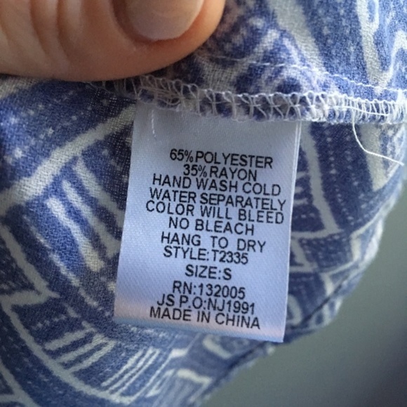 Entro Blue Ruffle Hem Crochet Lace Tunic - Picture 7 of 8